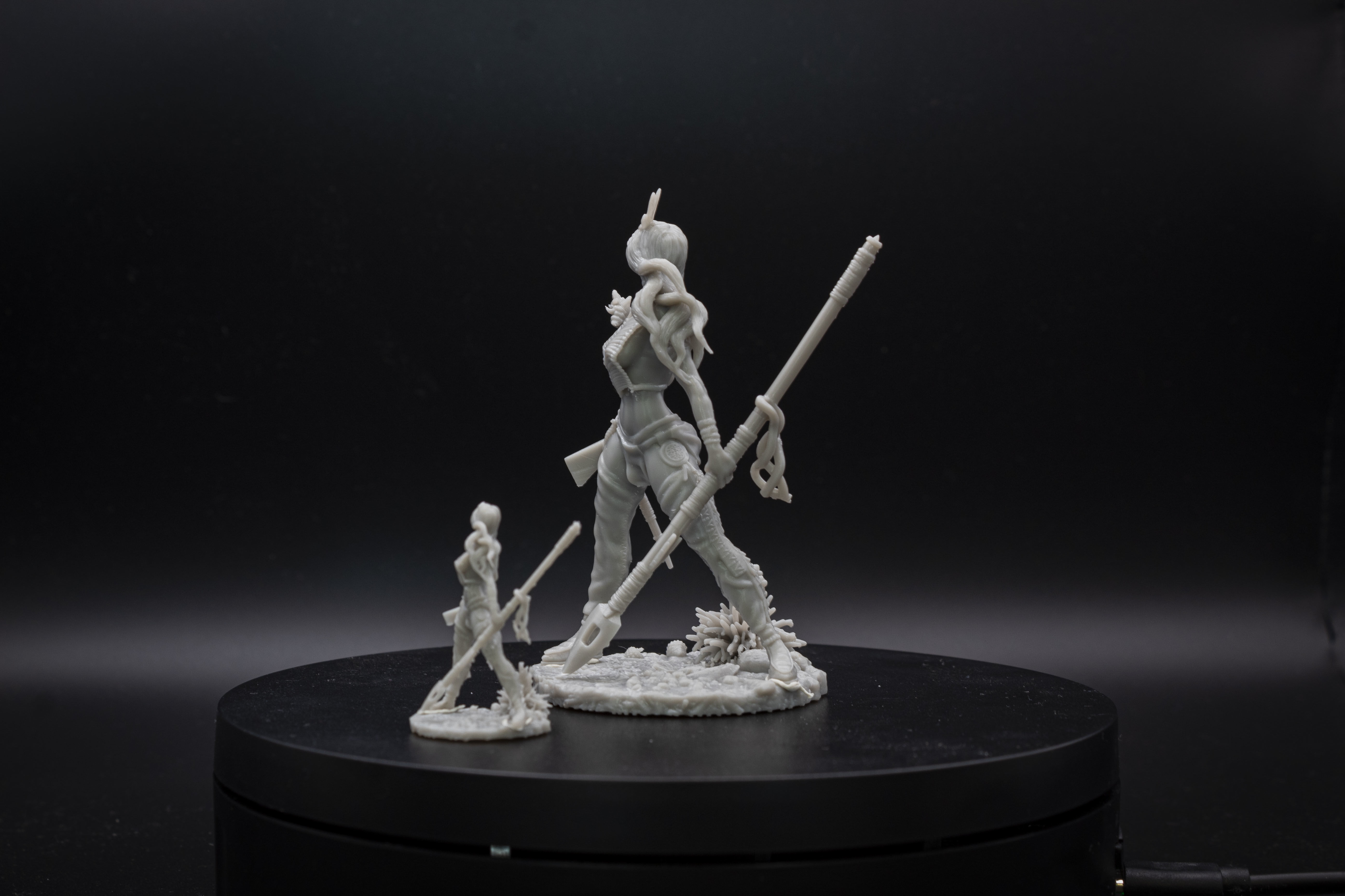 Aiyana Haseya STL Miniature  Spirit Hunt Pose 75mm 3D print model_7