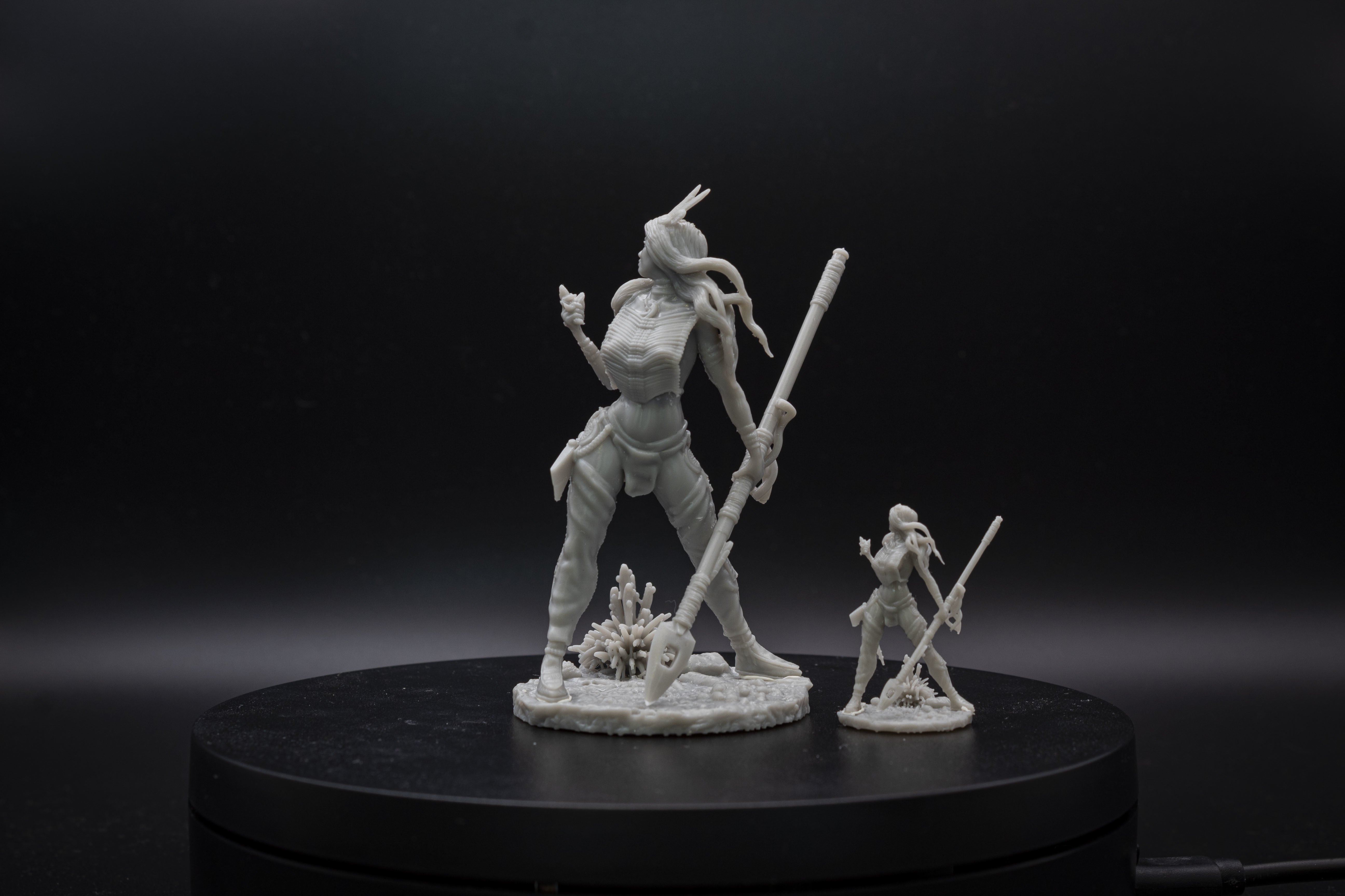 Aiyana Haseya STL Miniature  Spirit Hunt Pose 75mm 3D print model_9