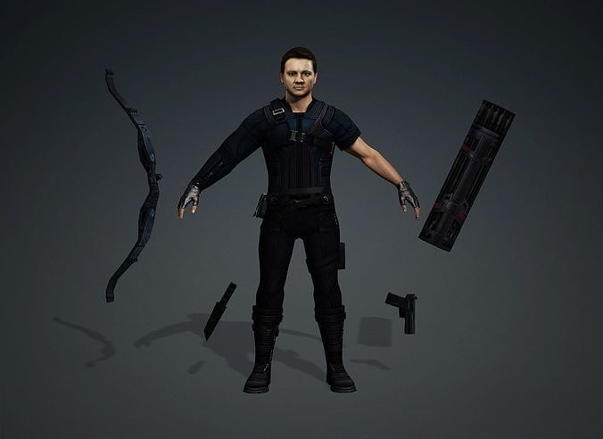 Hawkeye from marvel Clinton Francis Barton Jeremy Renner 3D model
