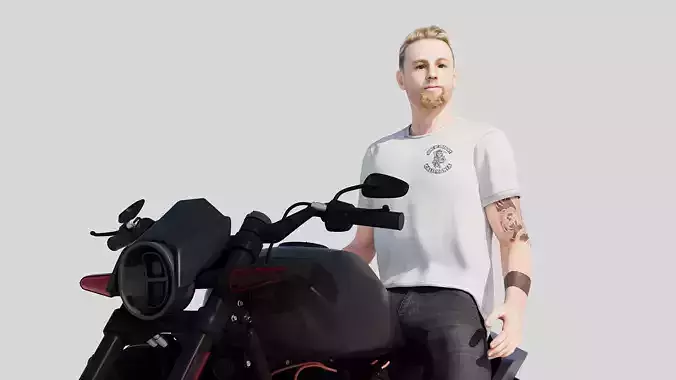 Harley Vrod and Charlie 3d Character Model Riggeda 3D model