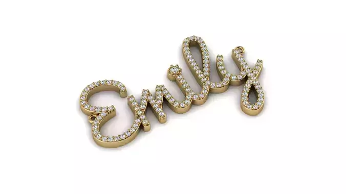 Custom Diamond Name Pendant EMILY