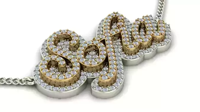 Custom Diamond Name Pendant SOFIA