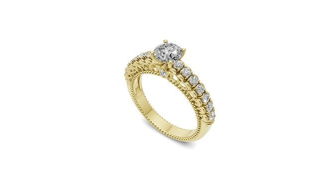 Solitaire Diamond Vintage Style Engagement Ring 3D print model