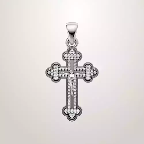 White gold cross with stones 