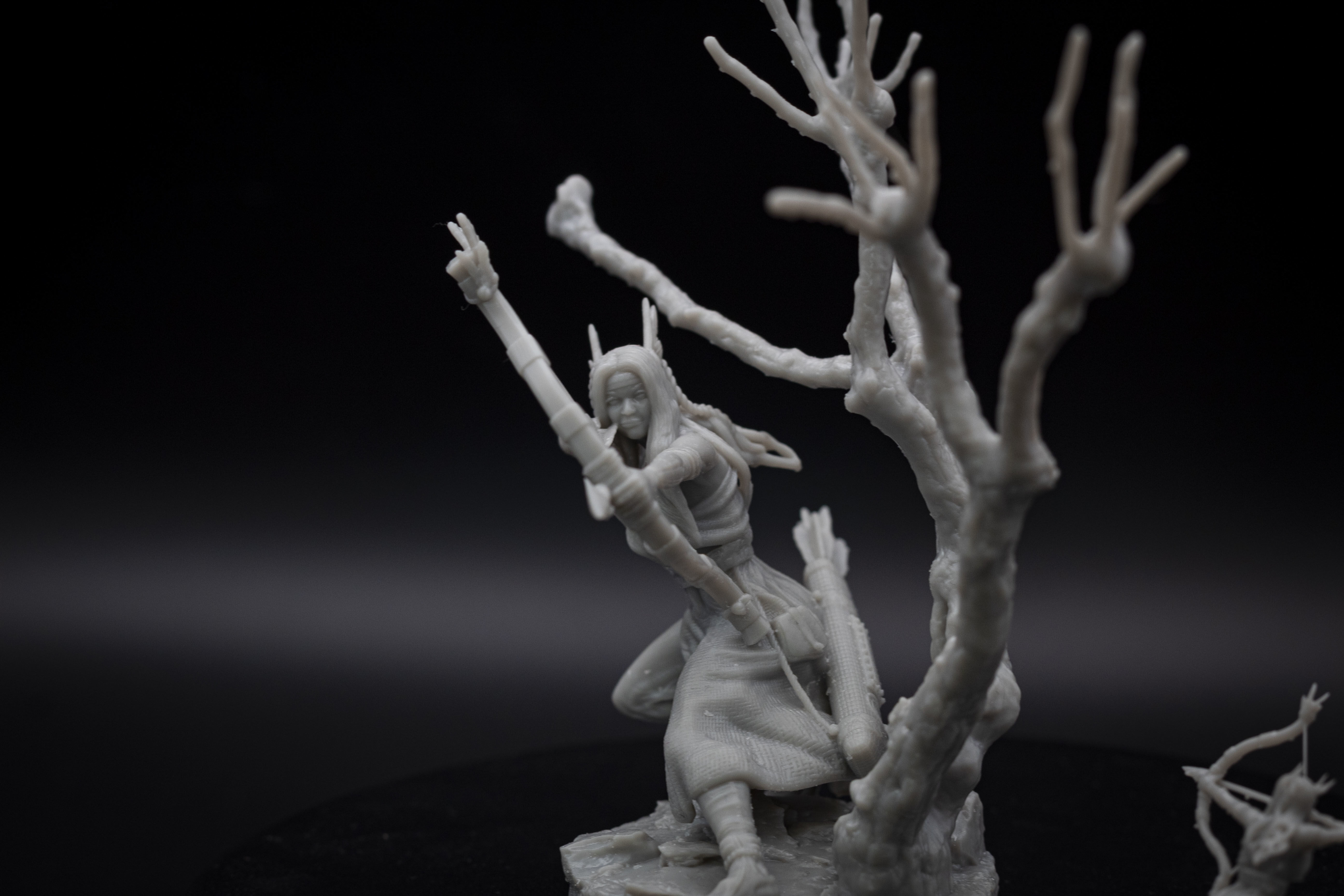 Aiyana Haseya STL Miniature Hunting Pose 32mm Scale 3D print model_7