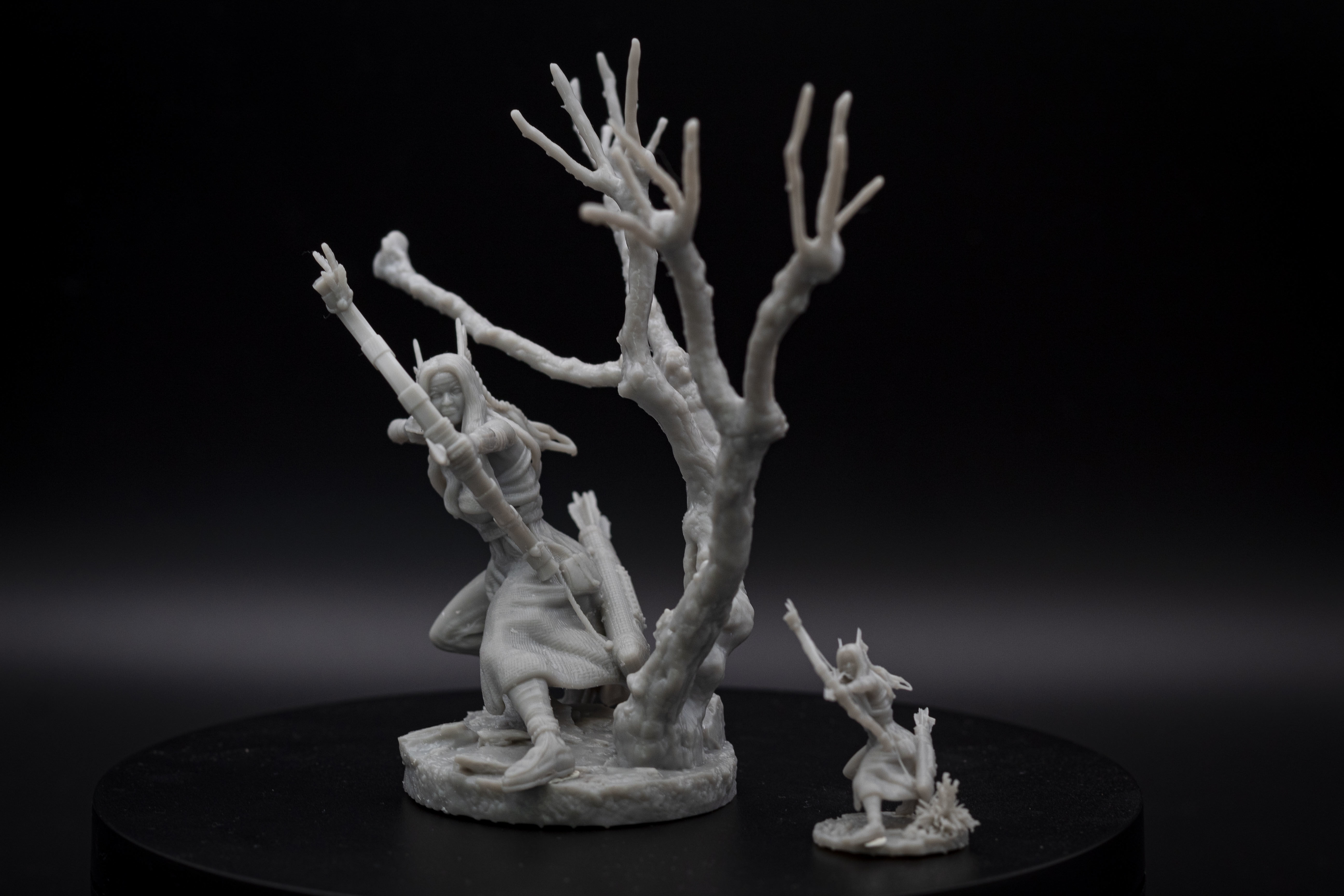 Aiyana Haseya STL Miniature Hunting Pose 32mm Scale 3D print model_8