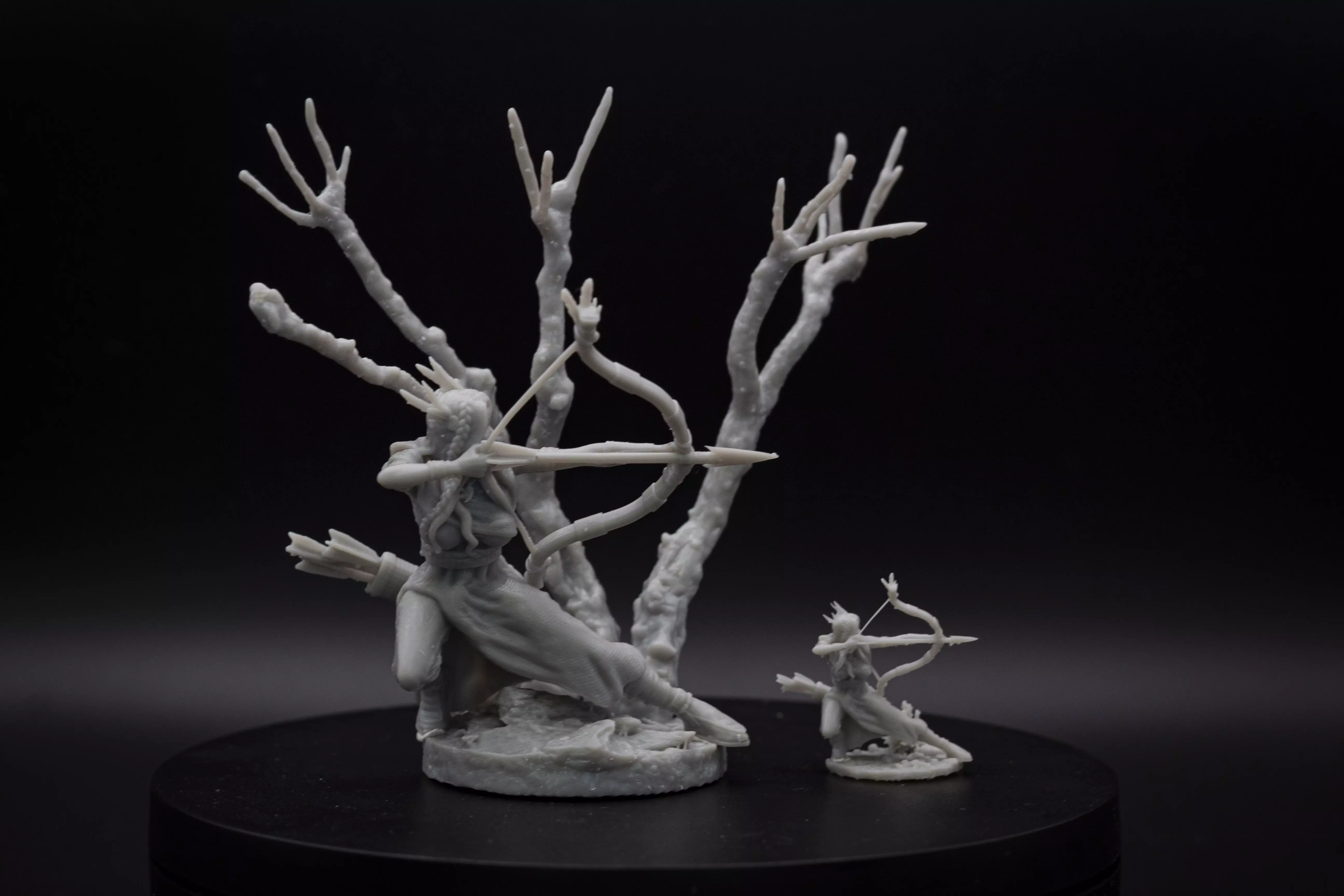 Aiyana Haseya STL Miniature Hunting Pose 32mm Scale 3D print model_0