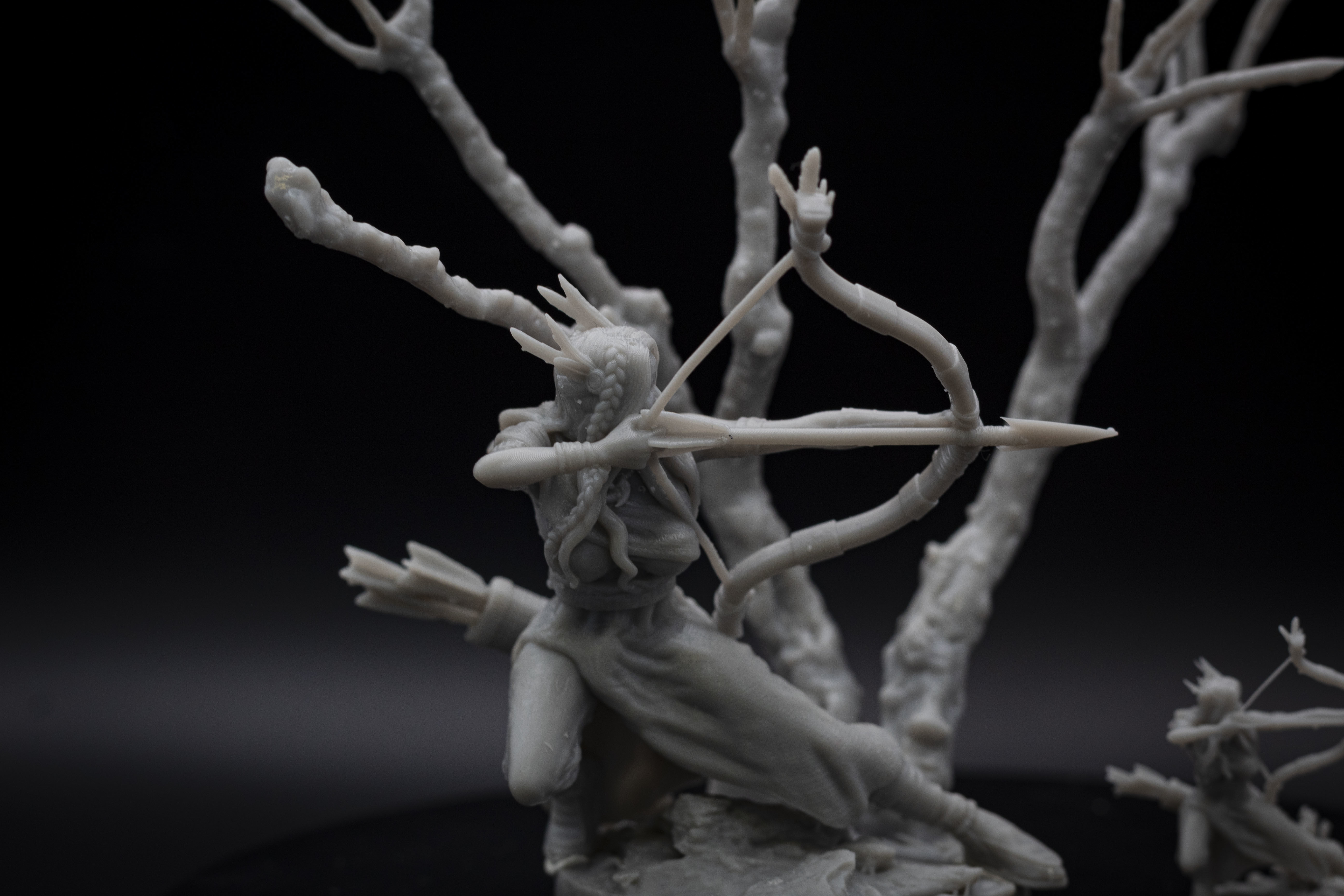 Aiyana Haseya STL Miniature Hunting Pose 32mm Scale 3D print model_4