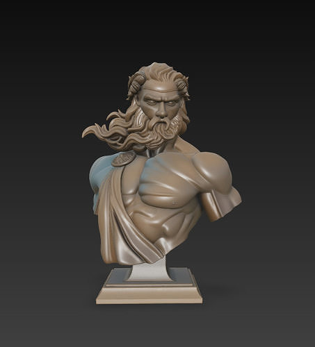 Bust of Zeus 3D print model