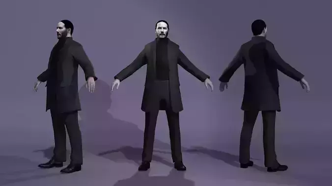 Action Movie Agent Style John Wick Keanu Charles Reeves 3D model