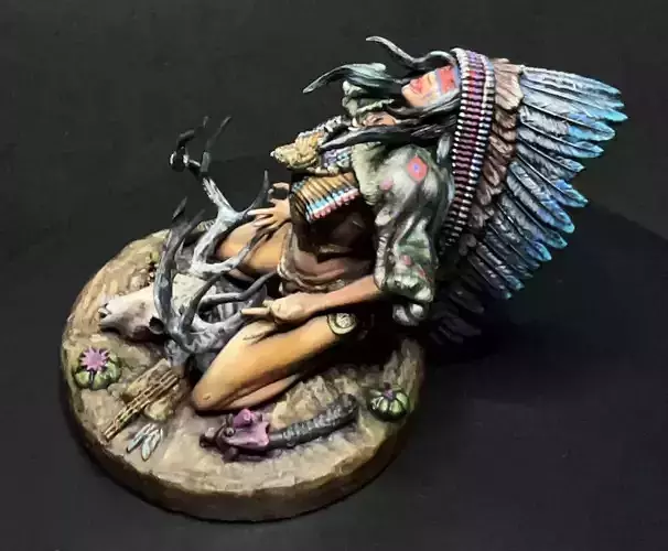 75mm Aiyana Haseya STL Trance Ritual Pose Display Model