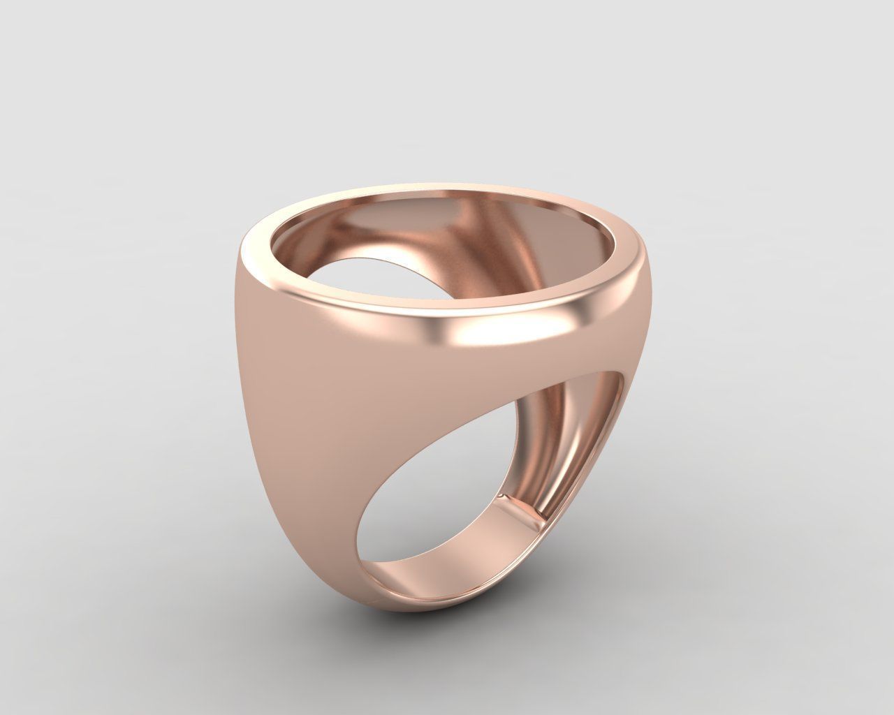 Round gemstone Ring Base 20MM top in All sizes 185-MWC 3D print model_4