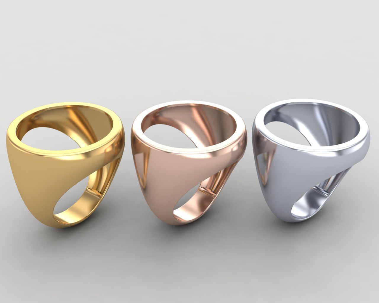 Round gemstone Ring Base 20MM top in All sizes 185-MWC 3D print model_11