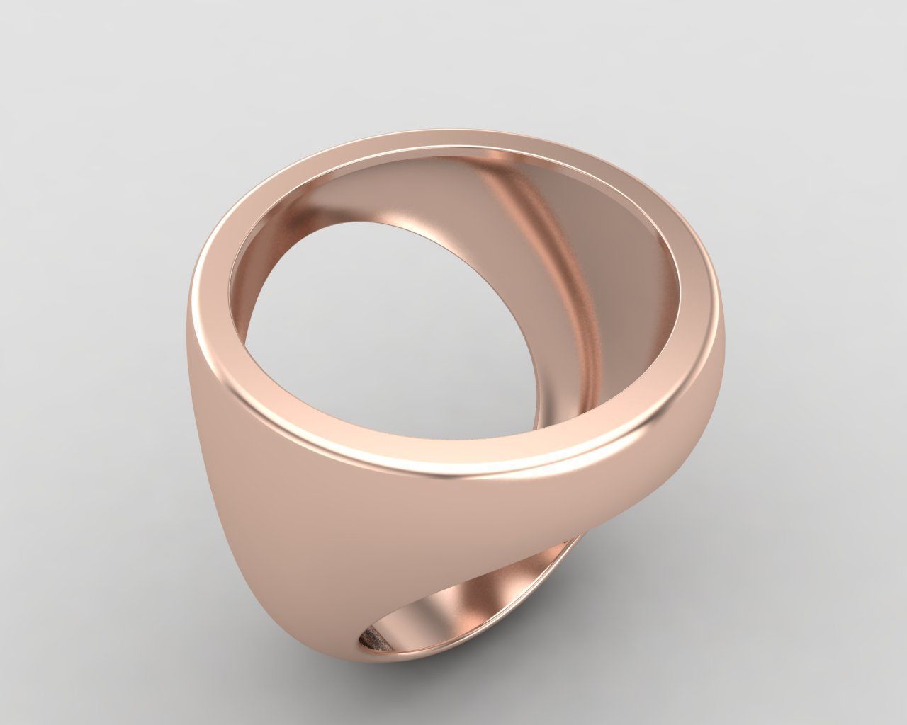 Round gemstone Ring Base 20MM top in All sizes 185-MWC 3D print model_3
