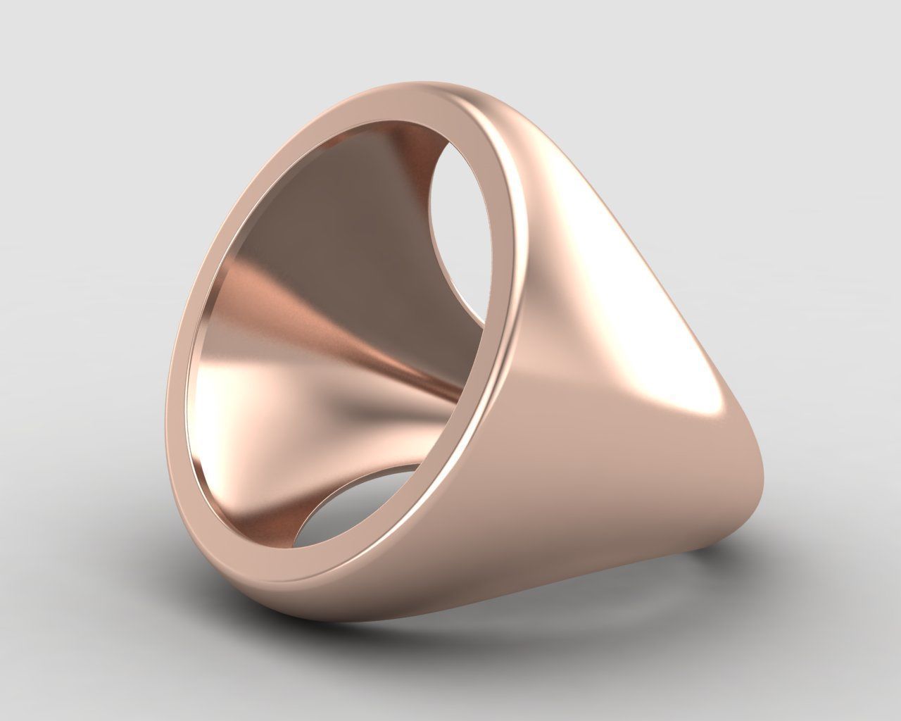 Round gemstone Ring Base 20MM top in All sizes 185-MWC 3D print model_8