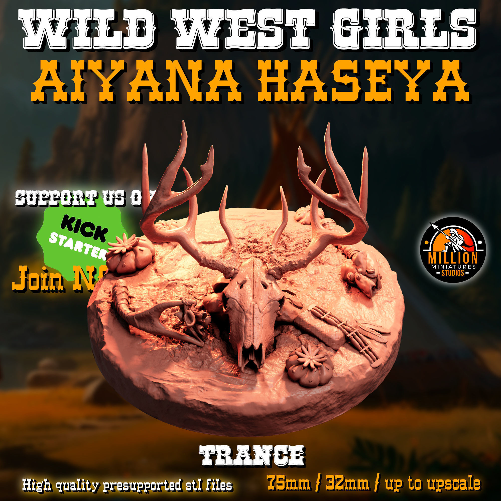 75mm Topless Aiyana Haseya STL Trance Ritual Miniature 3D print model_10