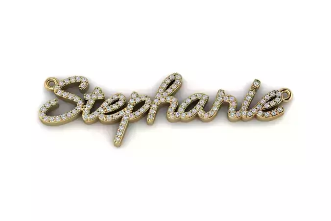 Custom Diamond Name Pendant Stephanie