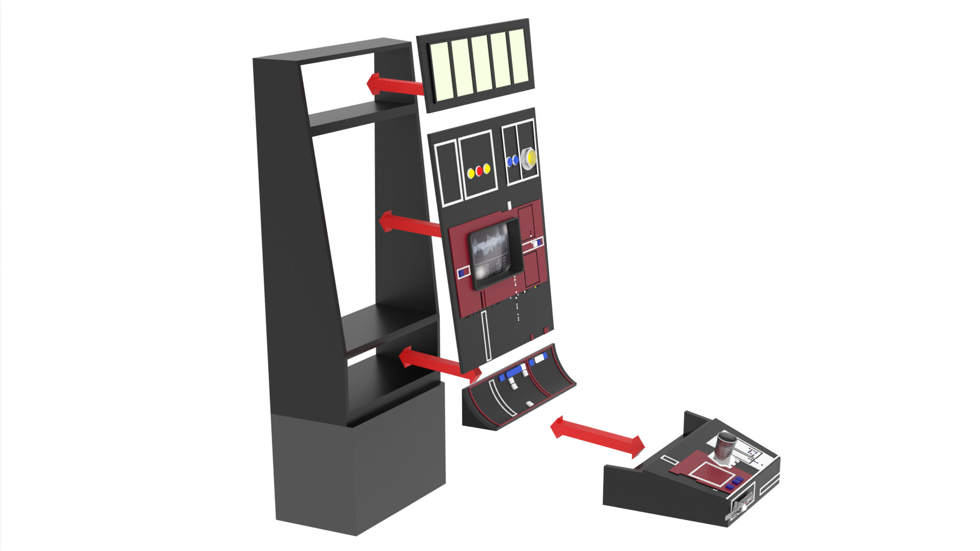 Set 3c - Control Panels Wall straight 1-6 scale Hottoys 3D print model_48