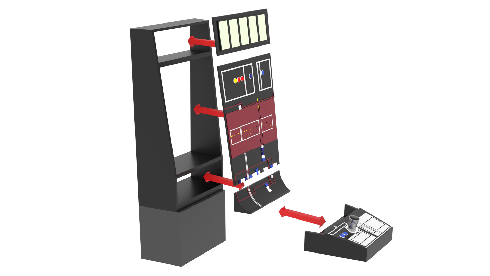 Set 3c - Control Panels Wall straight 1-6 scale Hottoys 3D print model_34