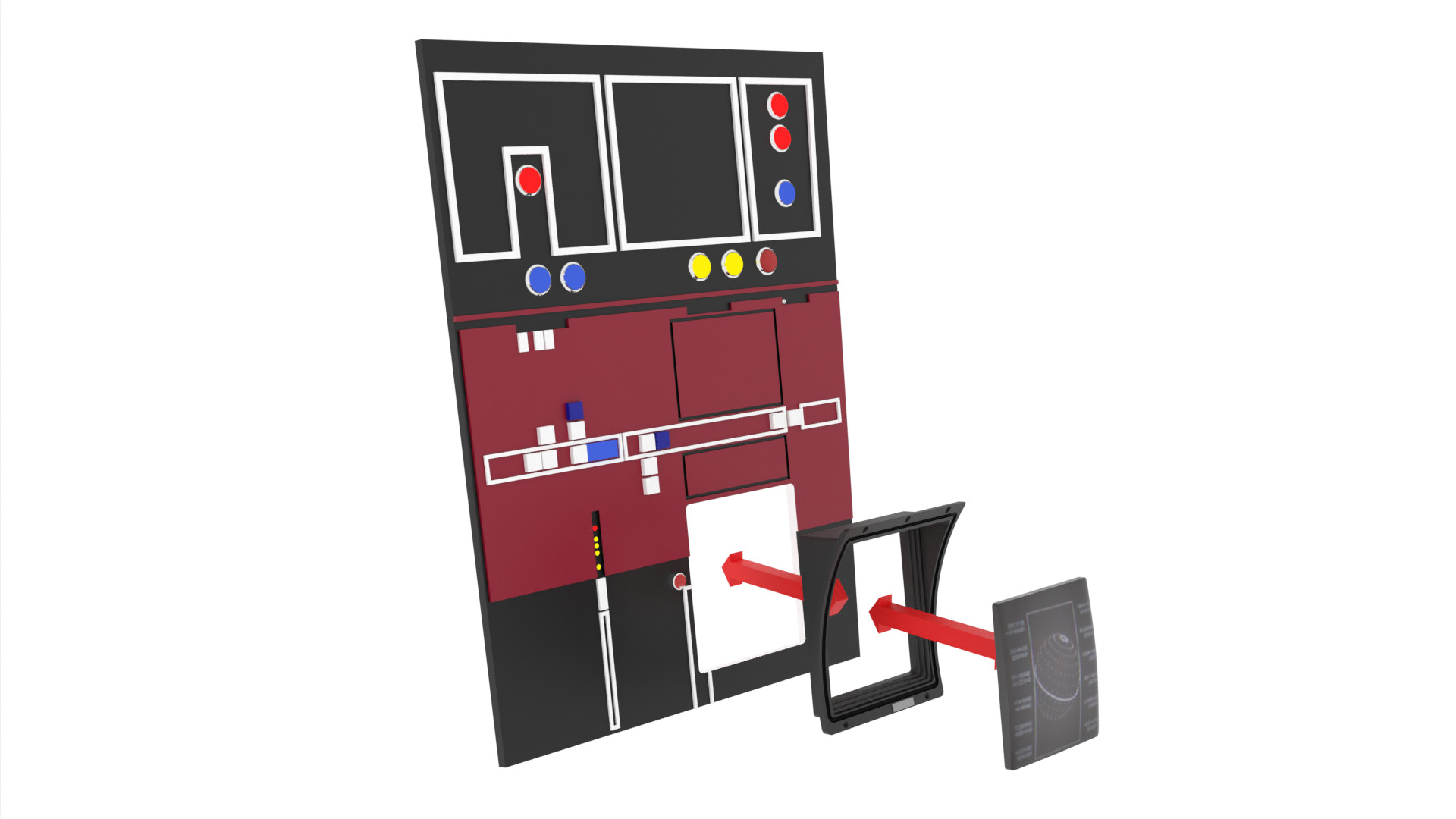 Set 3c - Control Panels Wall straight 1-6 scale Hottoys 3D print model_45