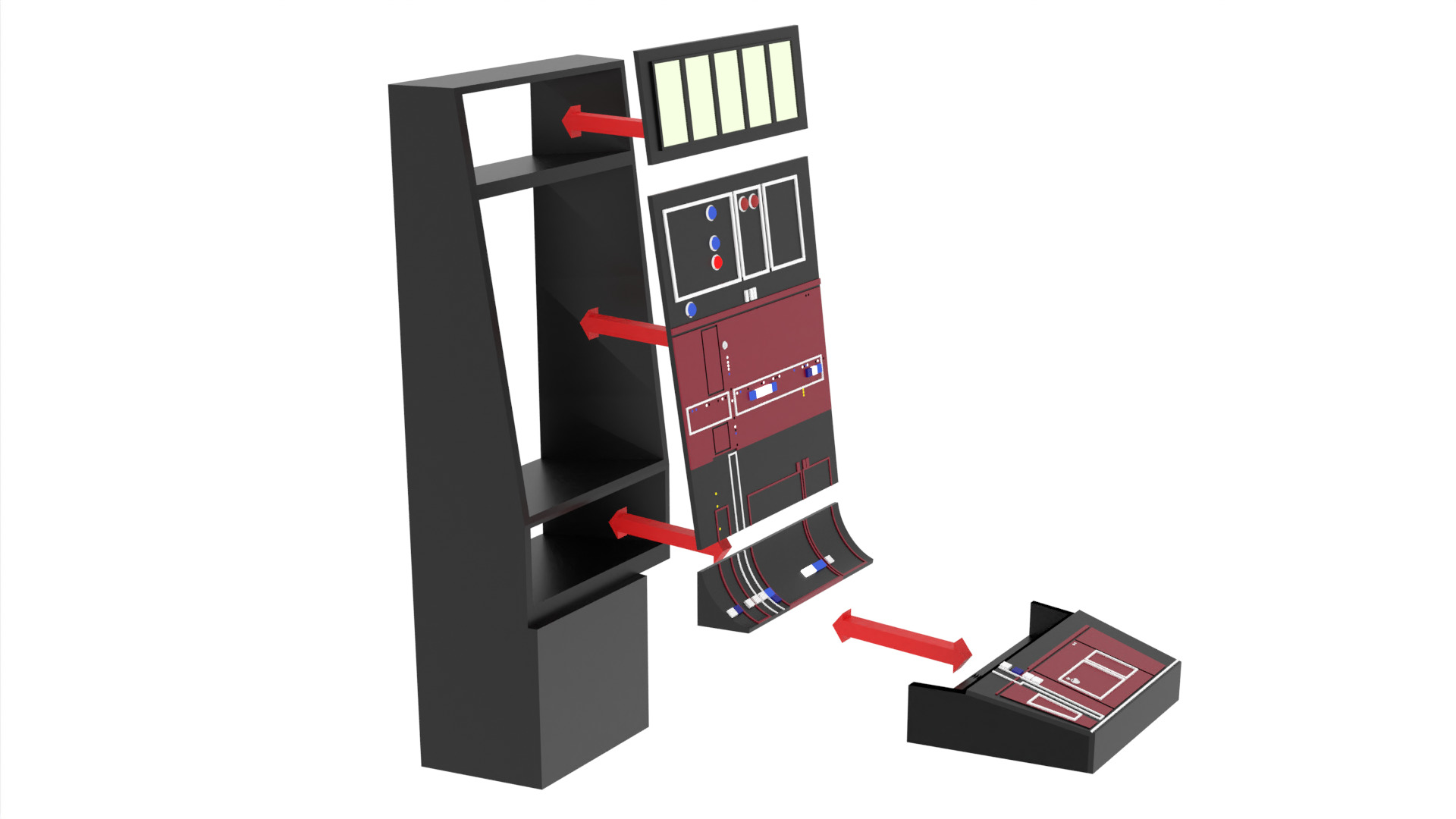 Set 3c - Control Panels Wall straight 1-6 scale Hottoys 3D print model_18