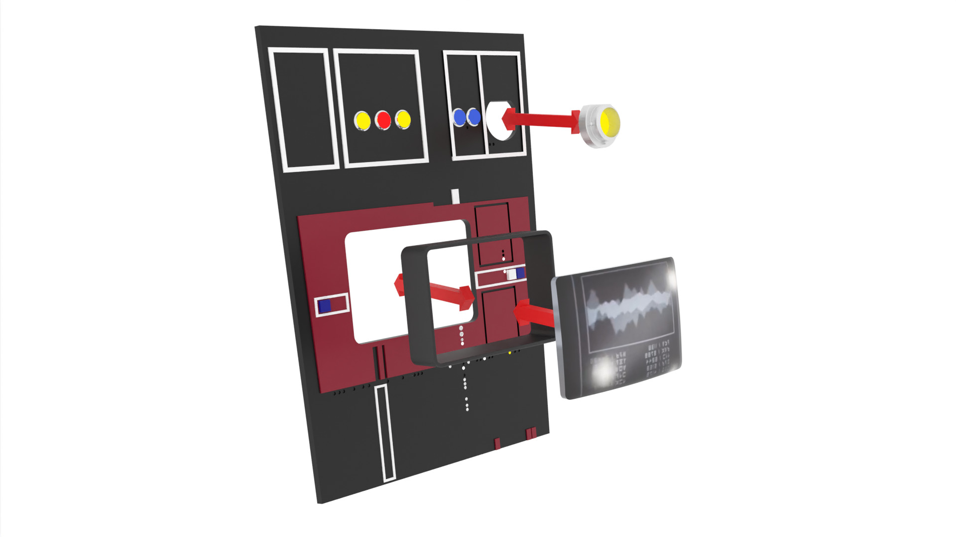Set 3c - Control Panels Wall straight 1-6 scale Hottoys 3D print model_36