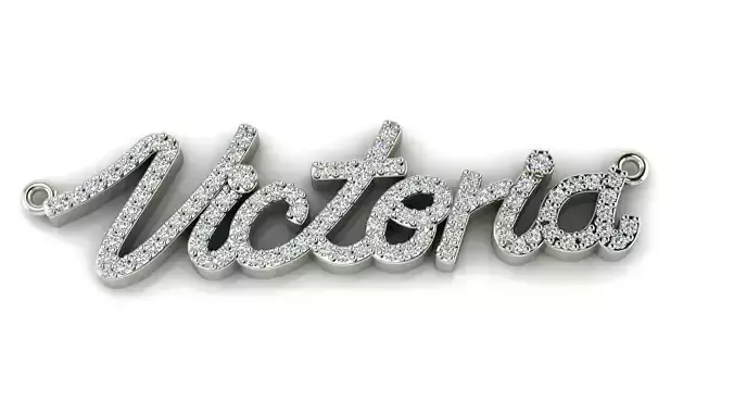 Custom Diamond Name Pendant VICTORIA