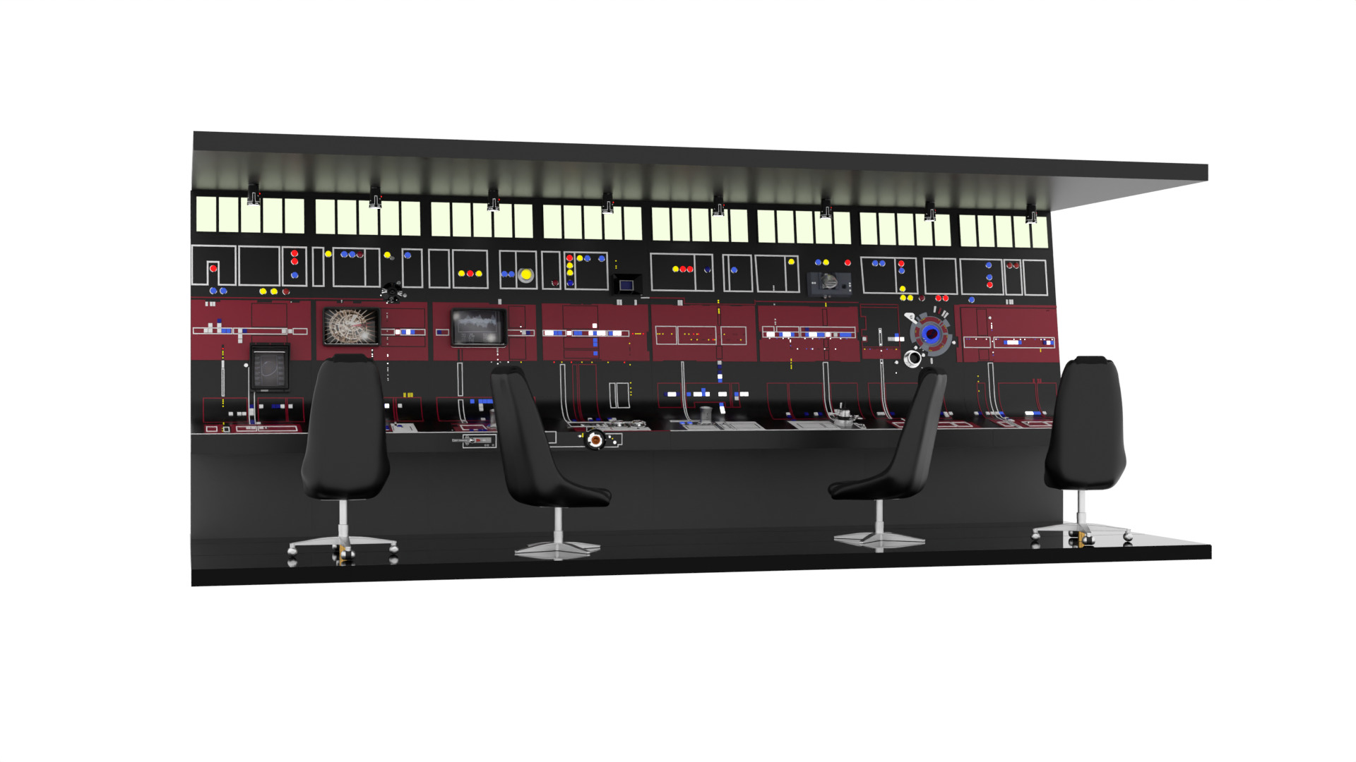 Set 3c - Control Panels Wall straight 1-12 scale Blackseries 3D print model_2