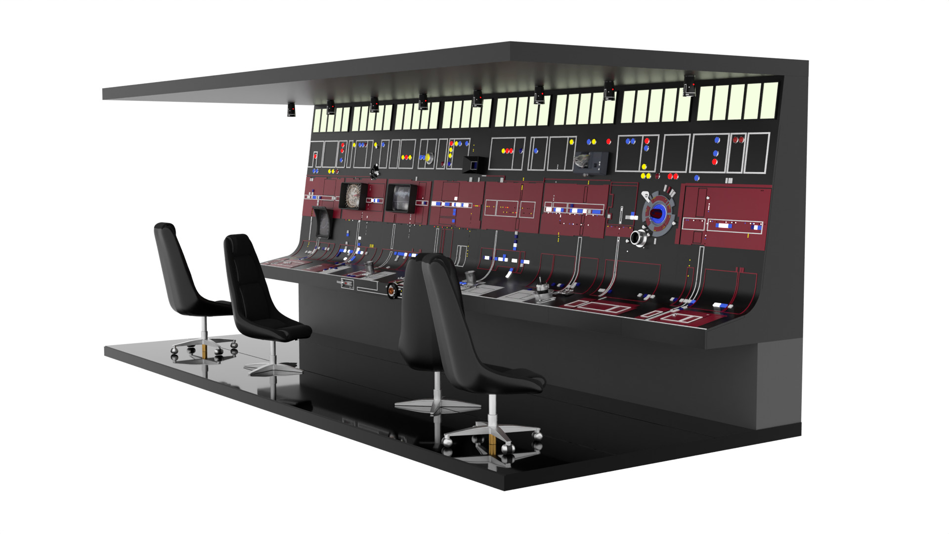 Set 3c - Control Panels Wall straight 1-12 scale Blackseries 3D print model_4