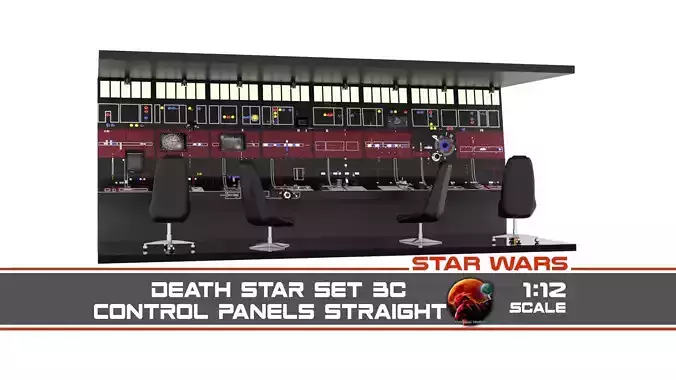 Set 3c - Control Panels Wall straight 1-12 scale Blackseries 3D print model