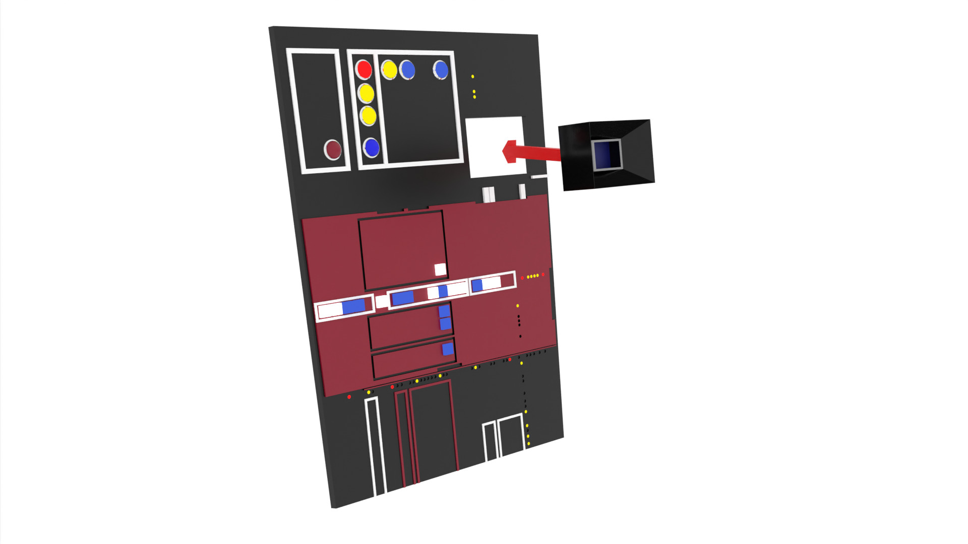 Set 3c - Control Panels Wall straight 1-12 scale Blackseries 3D print model_37