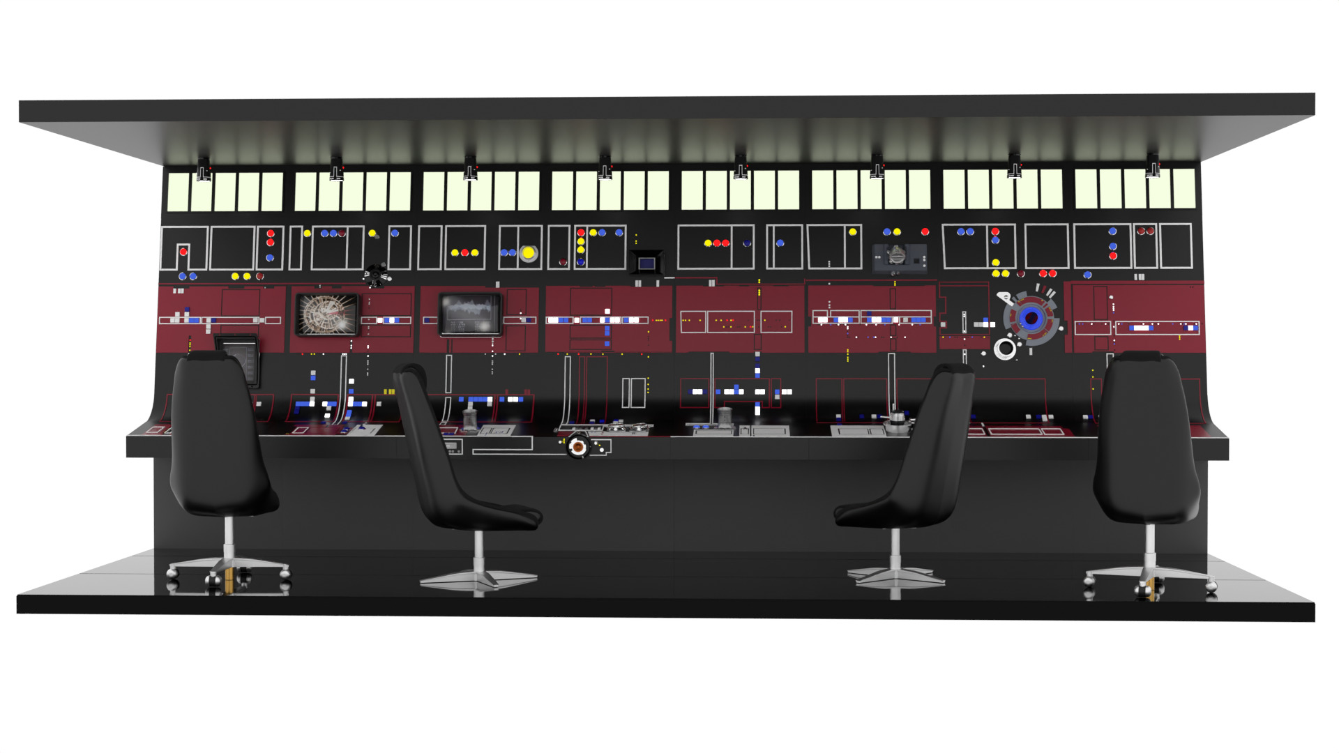 Set 3c - Control Panels Wall straight 1-12 scale Blackseries 3D print model_5