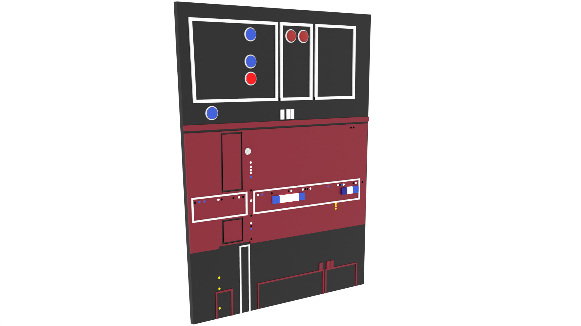 Set 3c - Control Panels Wall straight 1-12 scale Blackseries 3D print model_10