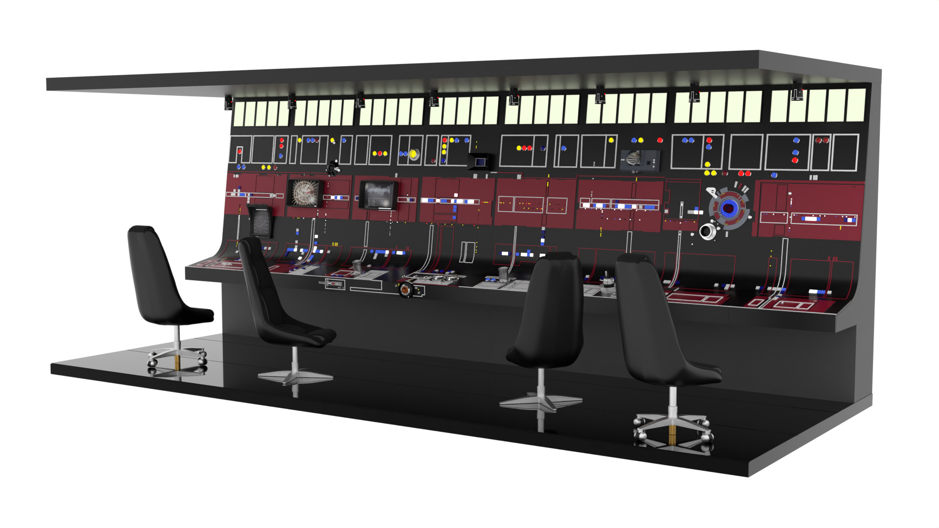 Set 3c - Control Panels Wall straight 1-12 scale Blackseries 3D print model_1