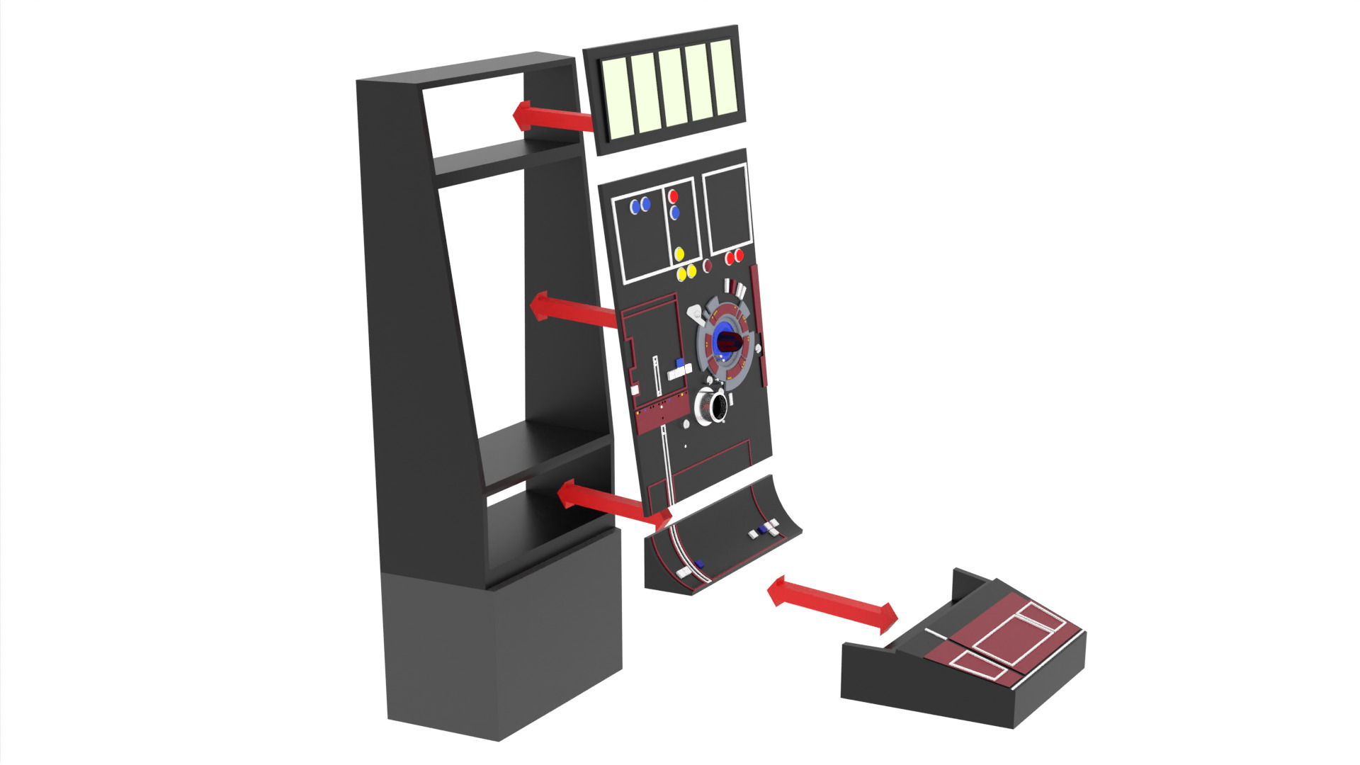 Set 3c - Control Panels Wall straight 1-12 scale Blackseries 3D print model_38