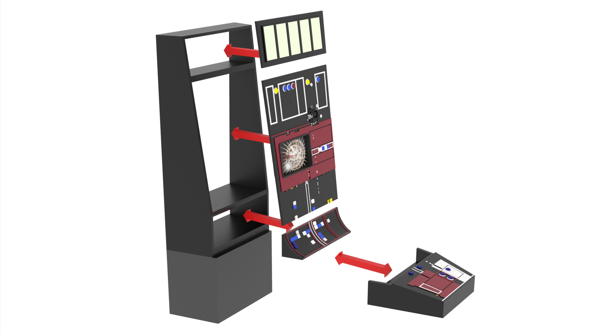 Set 3c - Control Panels Wall straight 1-12 scale Blackseries 3D print model_25