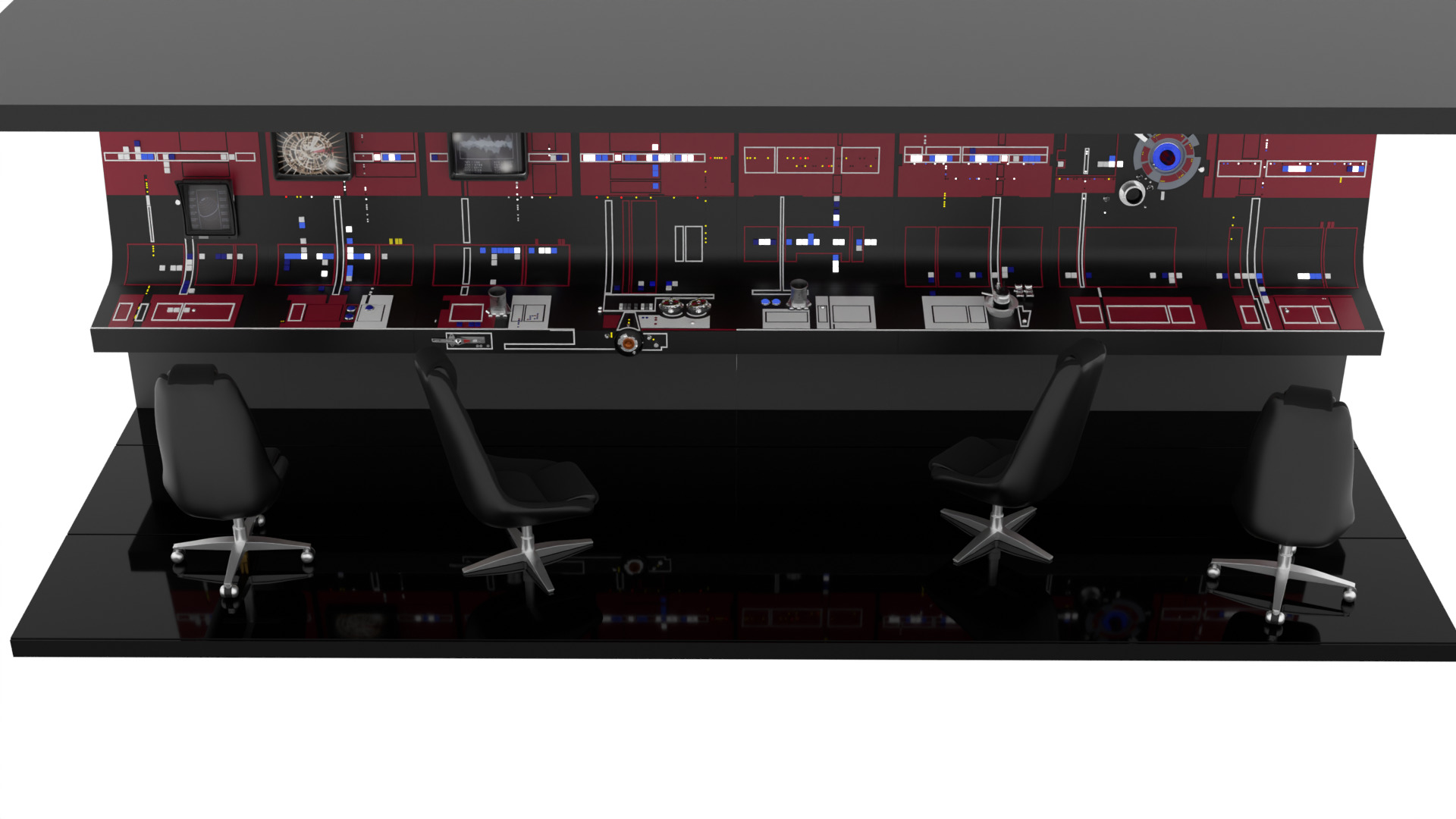 Set 3c - Control Panels Wall straight 1-12 scale Blackseries 3D print model_6