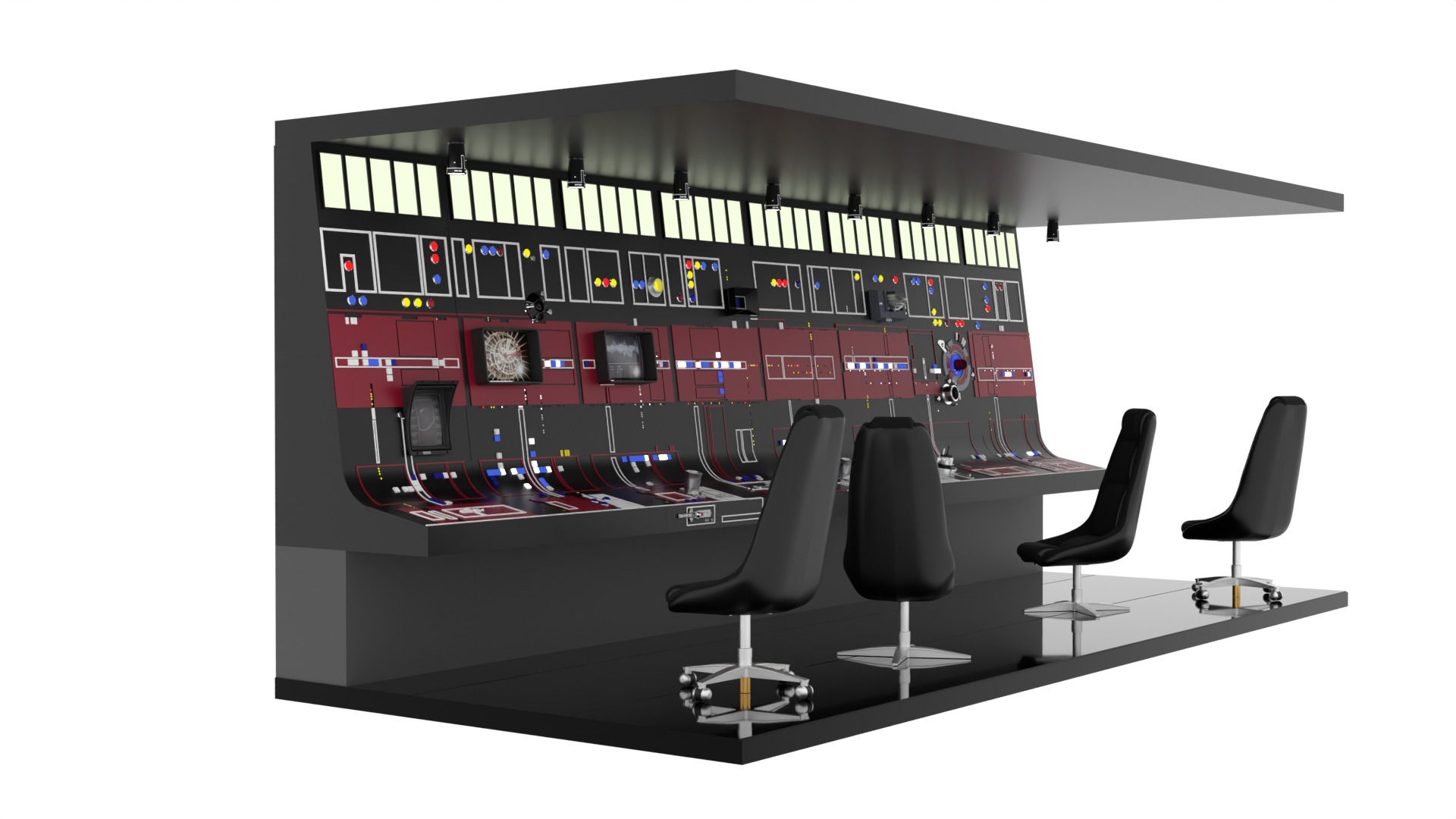 Set 3c - Control Panels Wall straight 1-12 scale Blackseries 3D print model_3