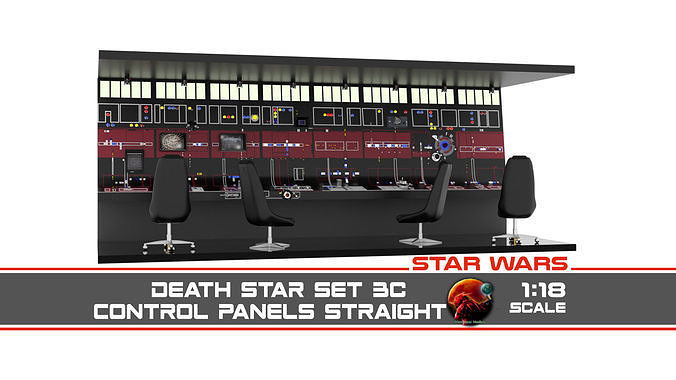 Set 3c - Control Panels Wall straight 1-18 scale Kenner Hasbro 3D print model