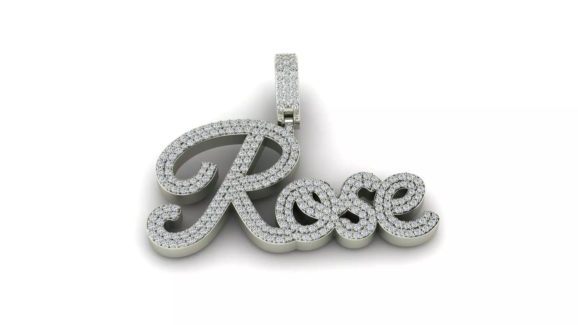 Custom Diamond Name Pendant ROSE 3D print model