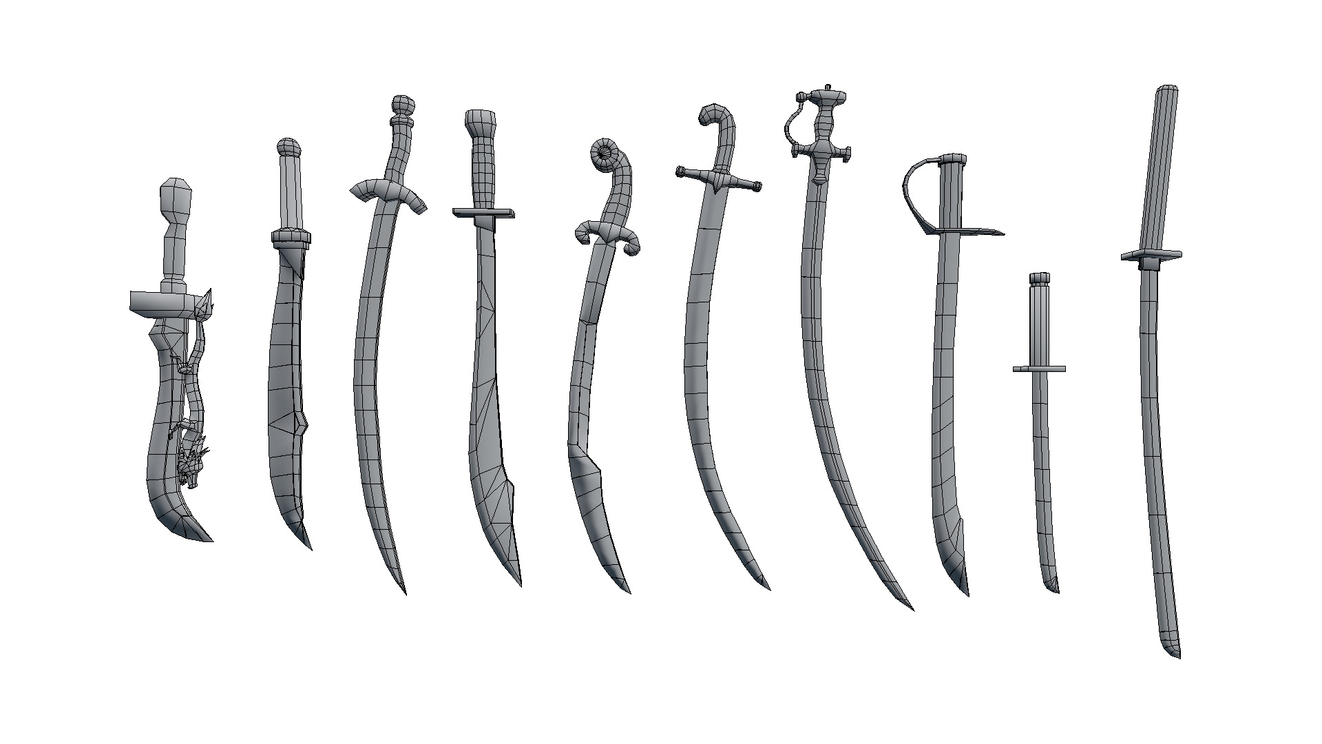 Hand Painted Swords Bundle 3D Model Collection_64