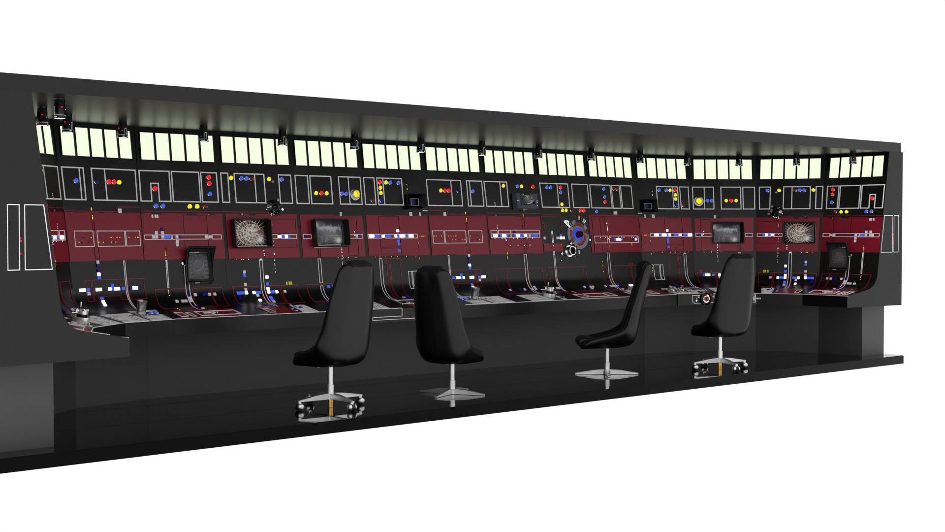 Set 3ac - Full Control Panels Wall 1-6 scale Hottoys 3D Model Collection_3