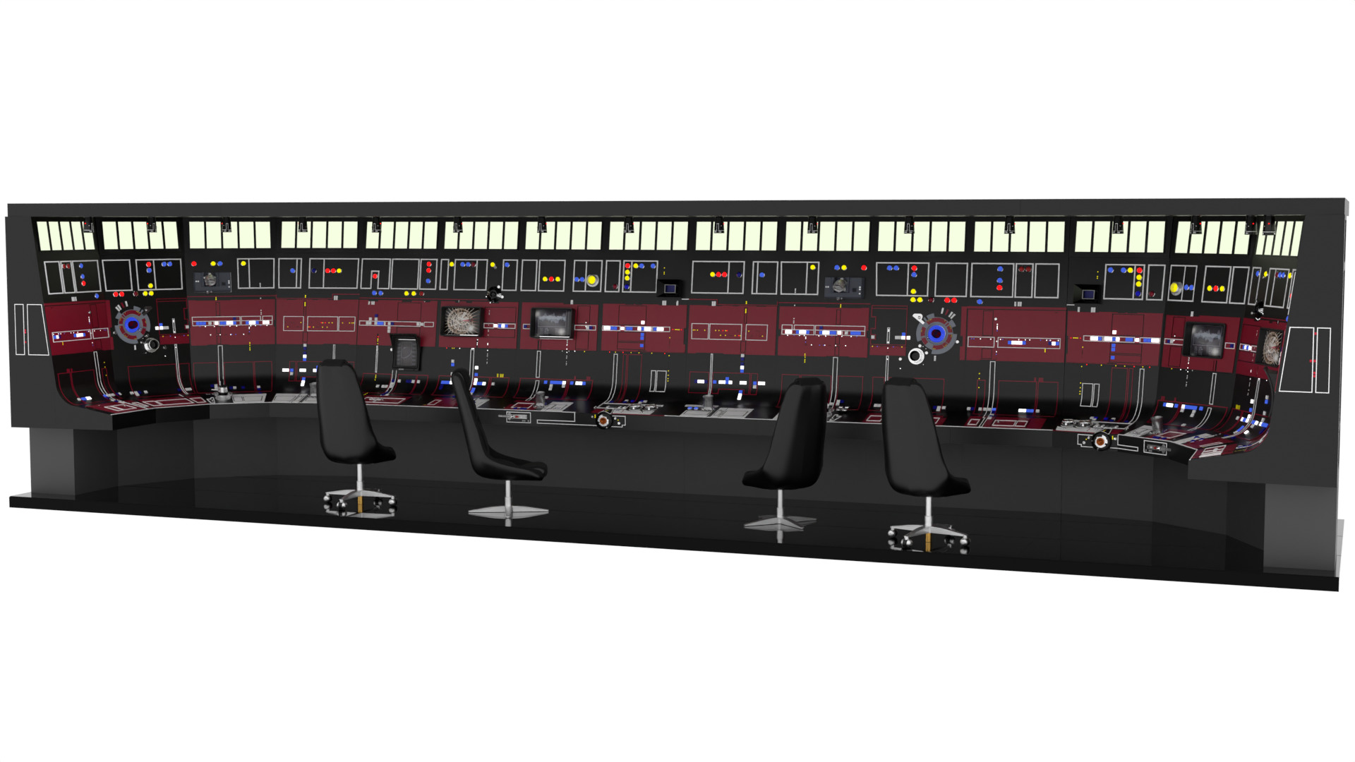 Set 3ac - Full Control Panels Wall 1-6 scale Hottoys 3D Model Collection_2