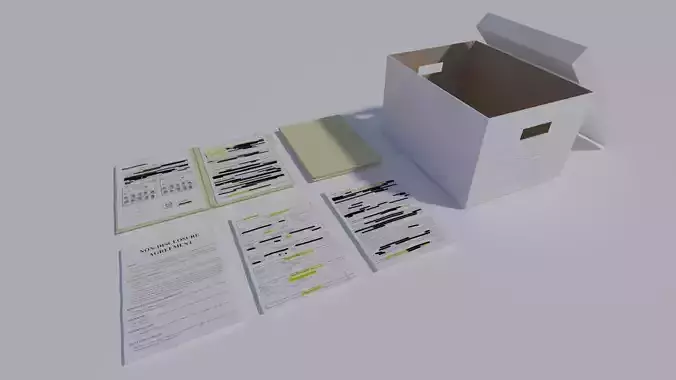 Crime Police Investigation Documents Folders and Cardboard Box