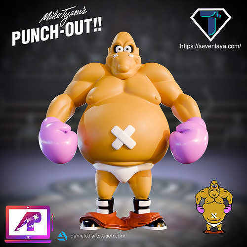 King Hippo Punch Out Mike Tyson colors 3D print model