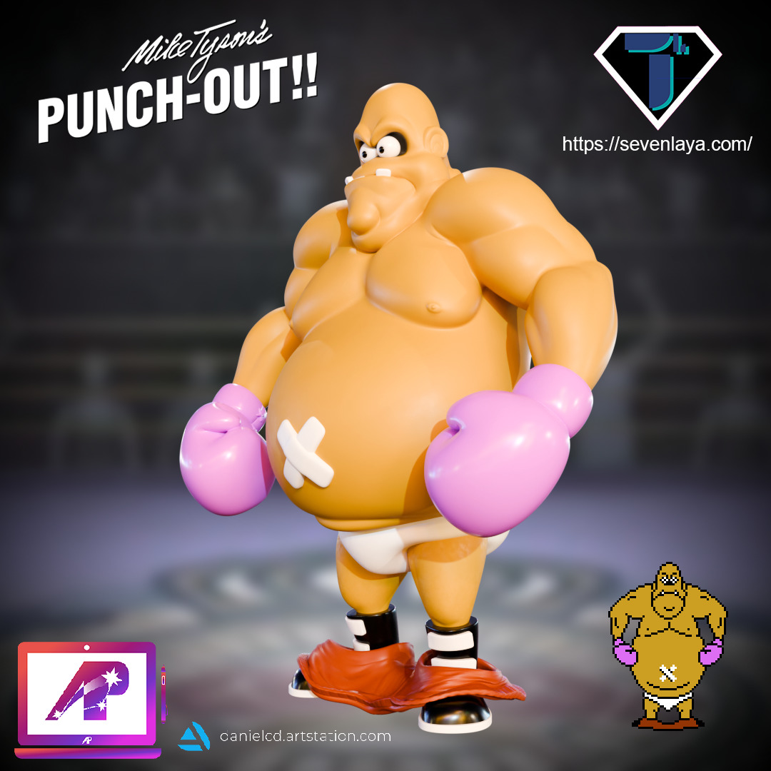 King Hippo Punch Out Mike Tyson colors 3D print model_1