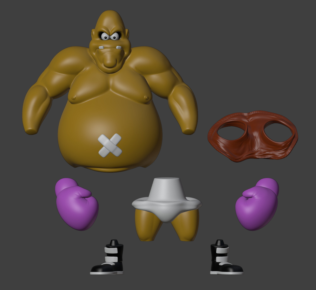 King Hippo Punch Out Mike Tyson colors 3D print model_4