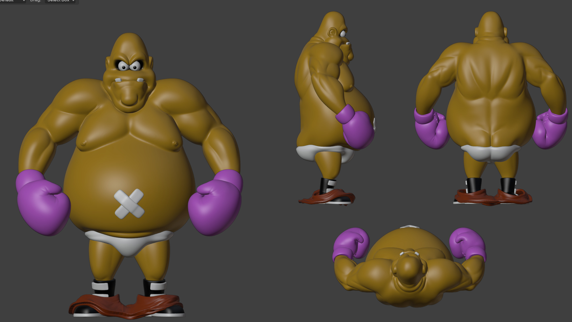 King Hippo Punch Out Mike Tyson colors 3D print model_3