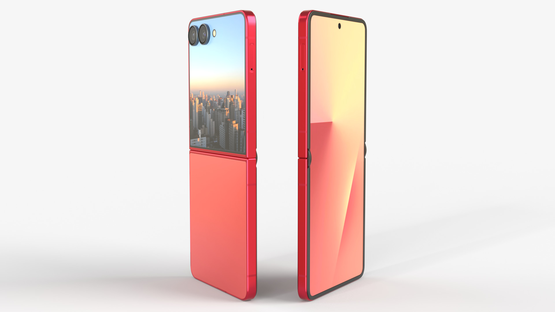 Samsung Galaxy Z Flip 7 Coralred 3D model_7