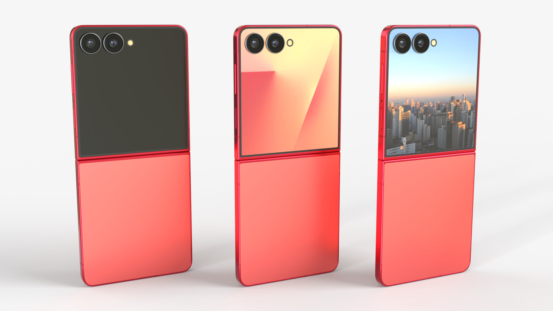 Samsung Galaxy Z Flip 7 Coralred 3D model_2